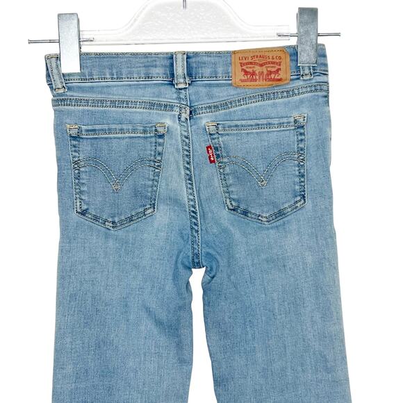 LEVI'S 726 Flare Jeans Mid Rise Slim Fit Light Wash Light Blue Denim Kids Sz 6 - Picture 5 of 10